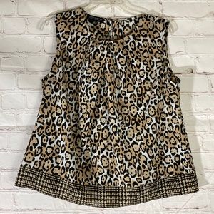 Jones Net York Leopard Sleeveless Blouse